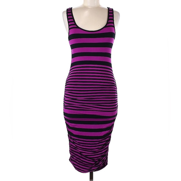 NWT Felicity & Coco Mason Purple Stripes Dress - Picture 2 of 5